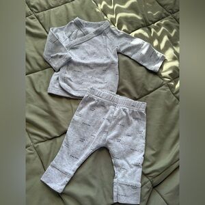 Gray Baby Outfit Set “Little Love”